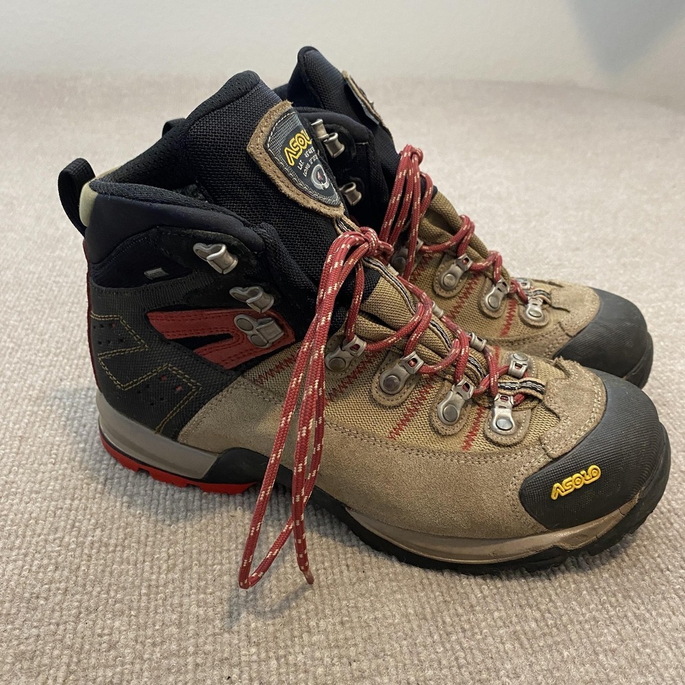 Asolo Fugitive GTX Boots Mens 8.5 Beige Suede Combat Hiking Waterproof Gorpcore
